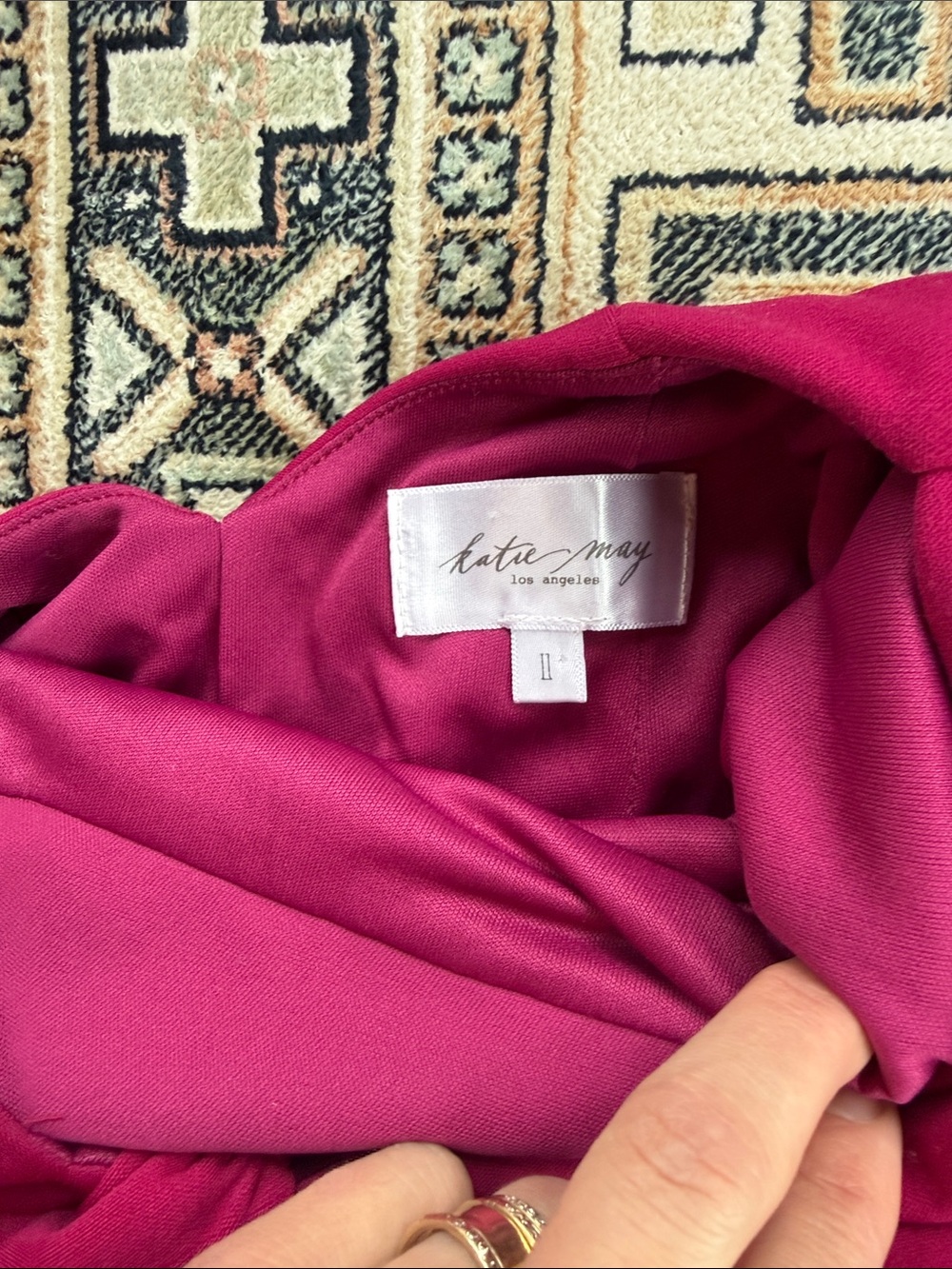 Katie May Edgy Pink Magenta Fuchsia One-Shoulder Maxi Dress NWT, L - Picture 6 of 7